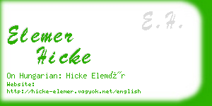 elemer hicke business card
